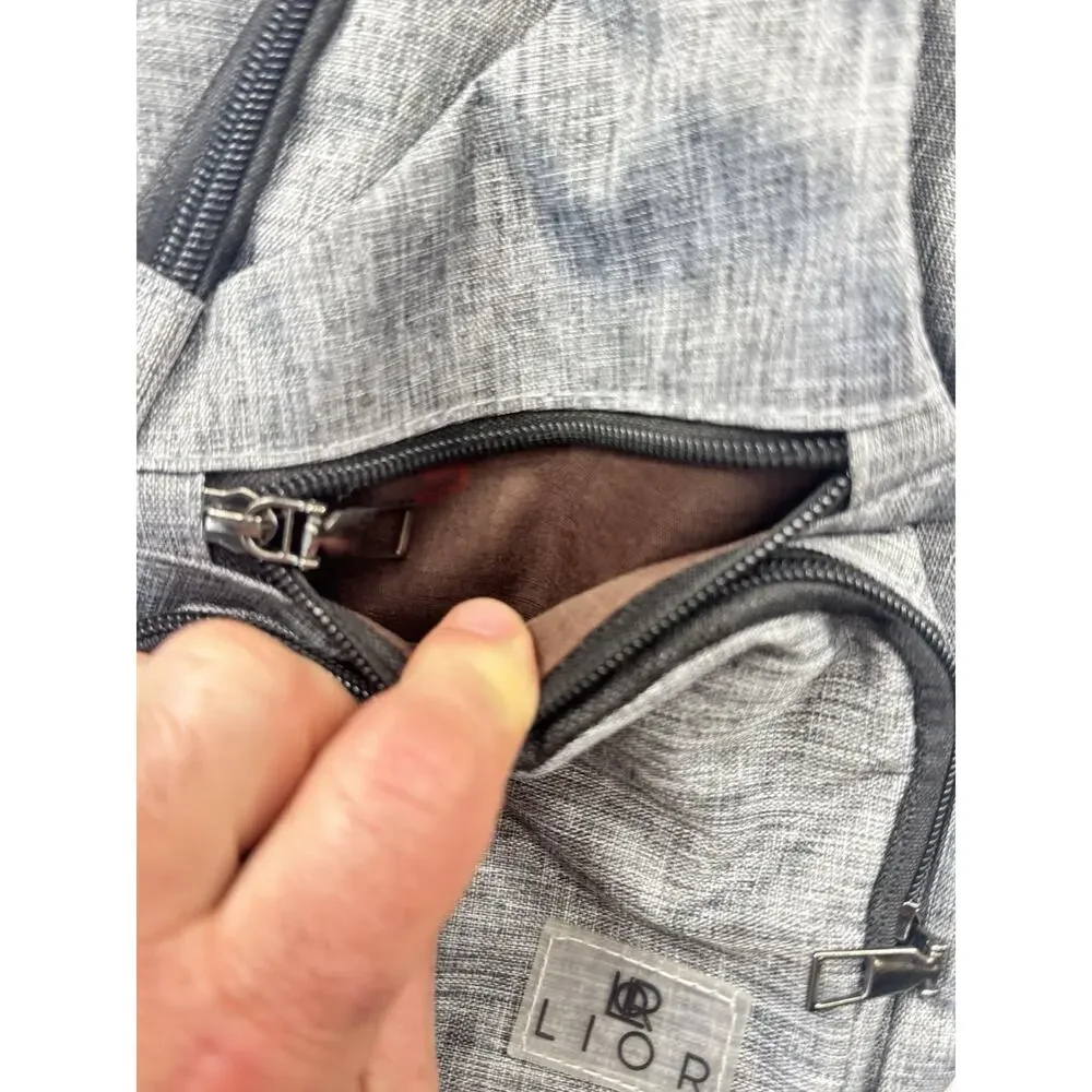 LIOR Sling Backpack USB Charging Port Gray Crossbody Chest Bag Daypack 1287